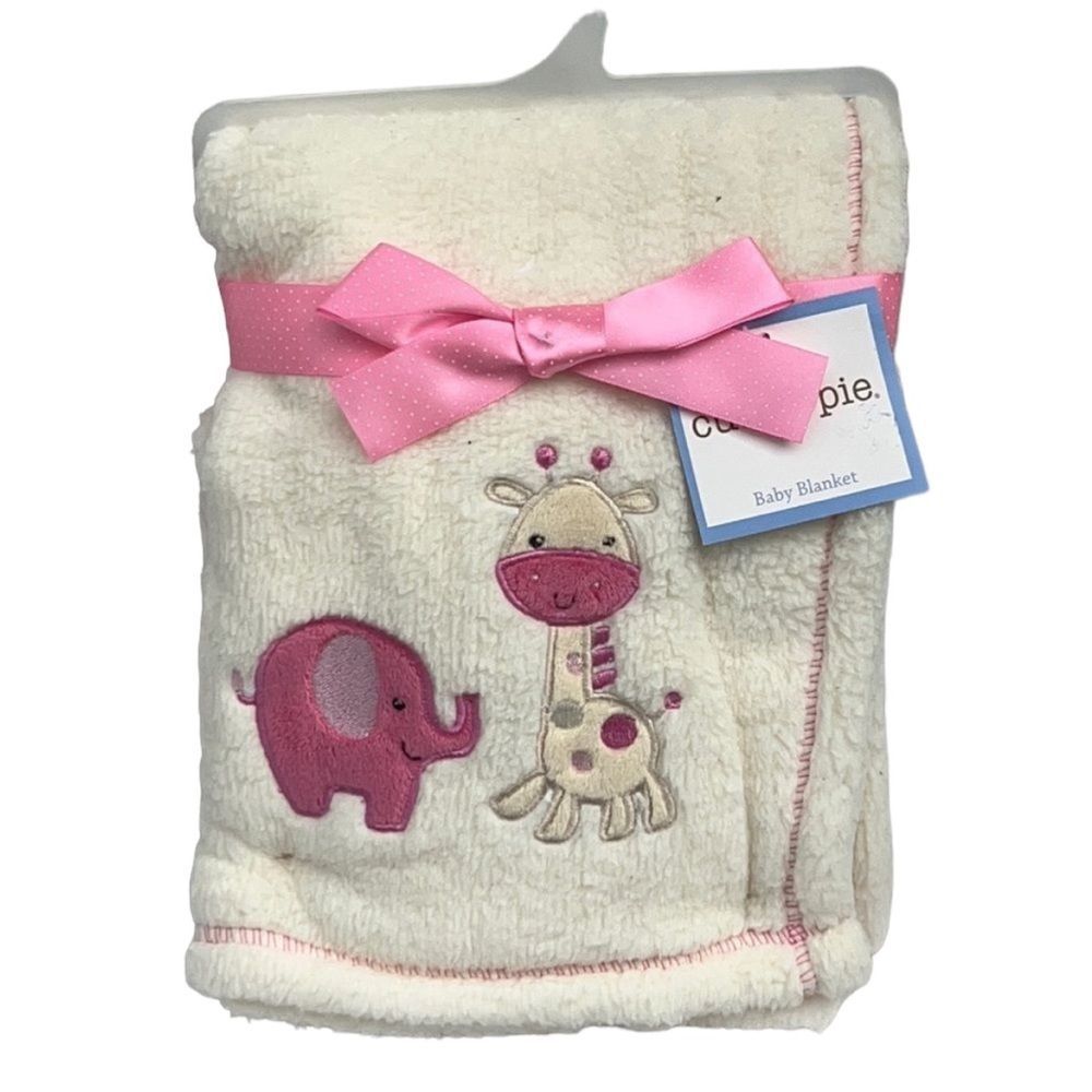 Cutie Pie soft fuzzy embroidered baby blanket NEW